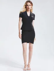 Women's Business Suits Summer Short Sleeve OL Style Office Formal Professional Work Wear Set with Skirt And Tops Career Outfit