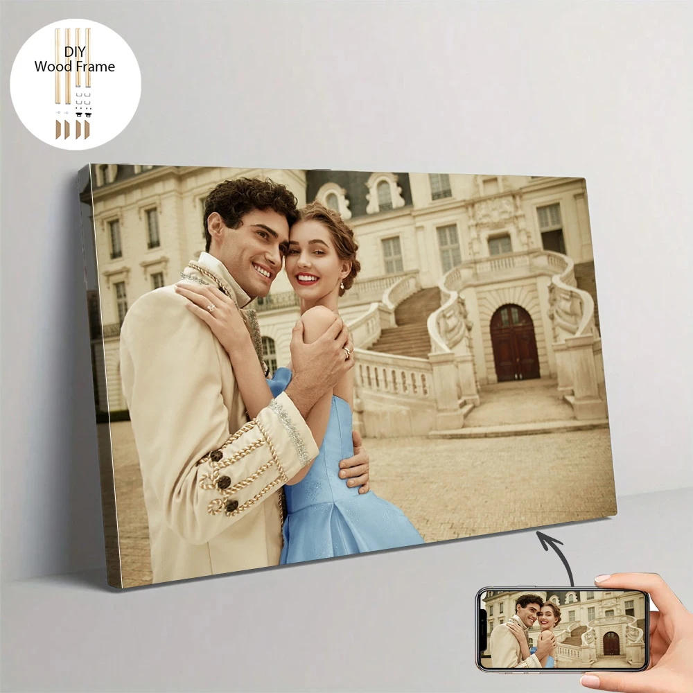 1 قطعة صورة مخصصة مع إطار DIY أو ملصق بدون إطار، طباعة قماشية مخصصة لعيد الفصح، لوحة معلقة قابلة للتخصيص