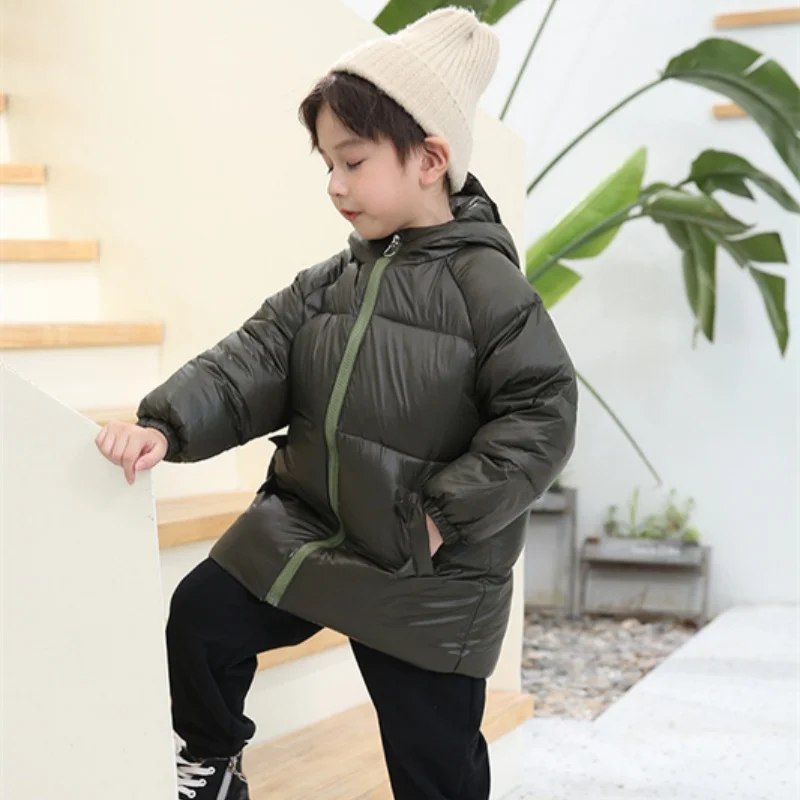 

Boys Down Cotton Jacket Windbreak Outerwear 2024 Cute Thicken Winter Autumn Sport Warm Christmas Gift Children's Clothing