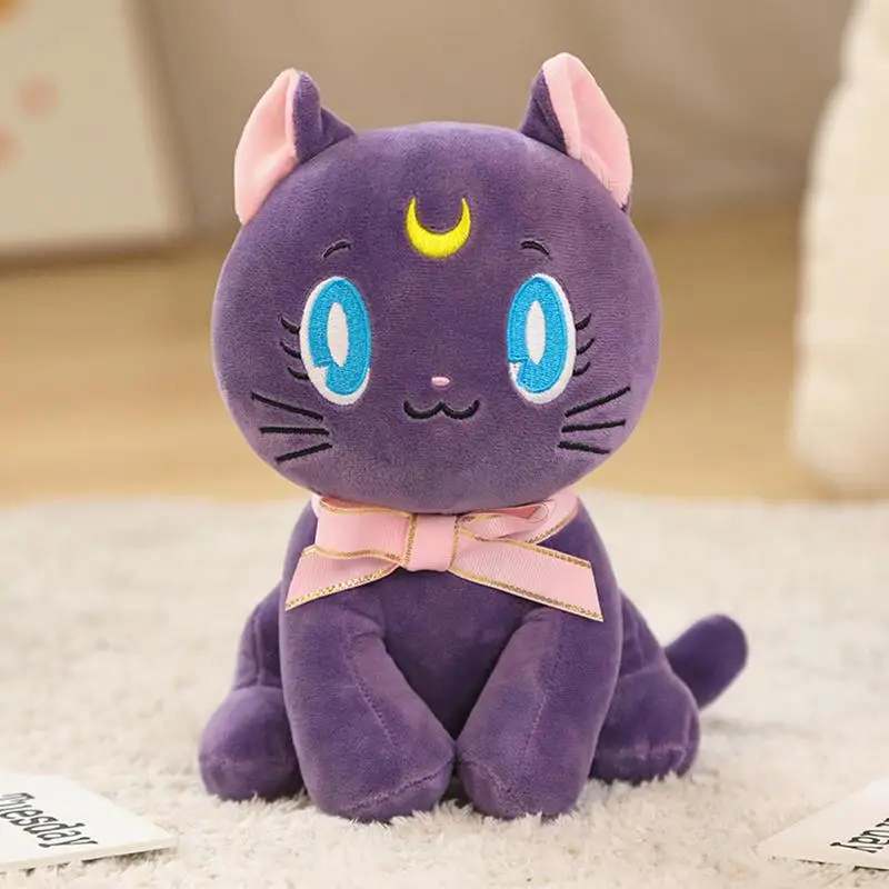 25cm Kawaii Moon Luna Cat Plush Toy Stuffed Animal Anime Moon Cat Doll Plush Pillow Boys Girls Soft Toys Children Birthday Gift