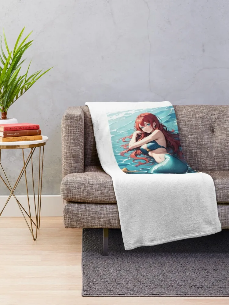 Beautiful Mermaid #14 Throw Blanket Hairys Luxury Throw Blankets