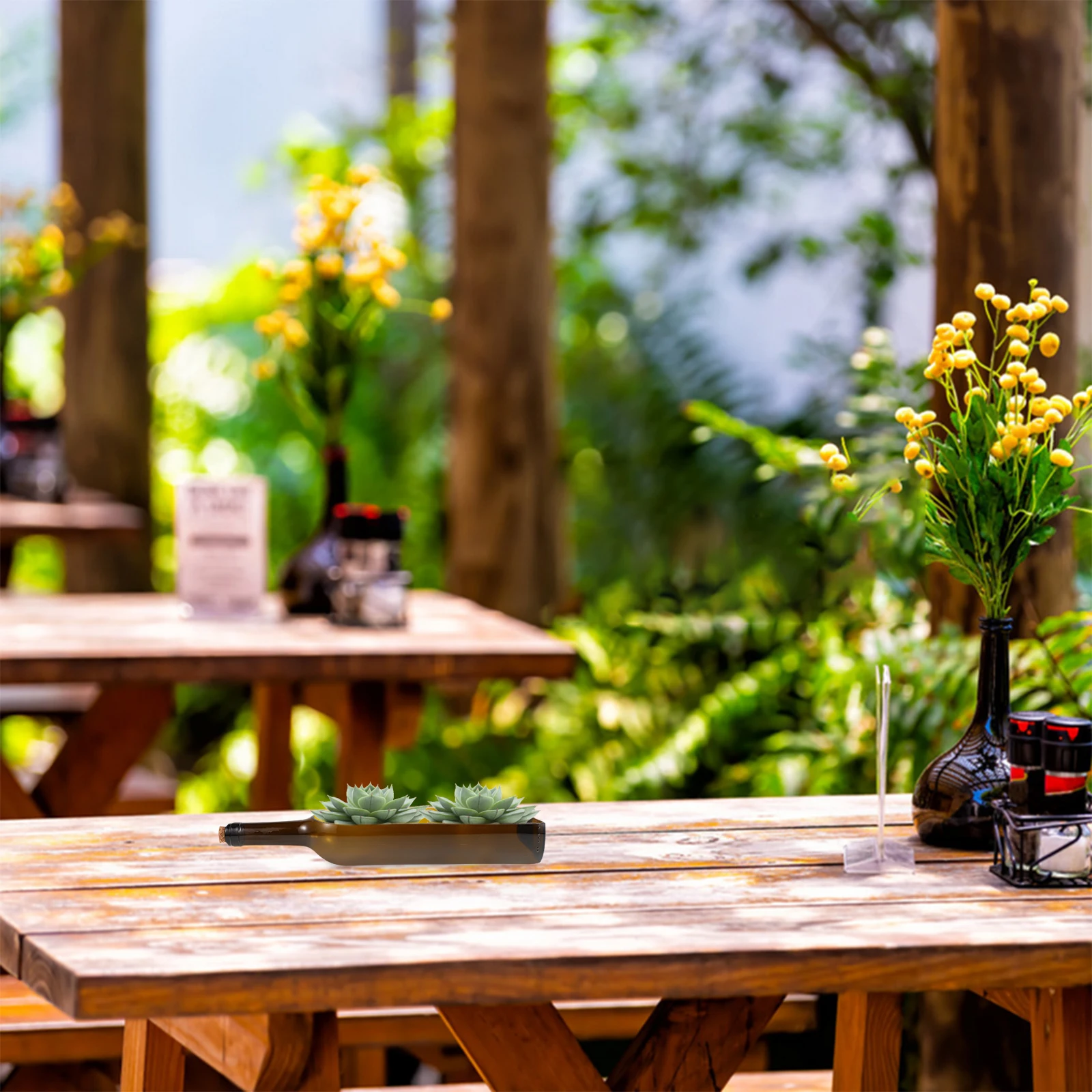 

Wine Bottle Planter Creative Glass Succulent Flowerpot Vintage Decorative Vase For Indoor Outdoor Home Wedding Centerpiece