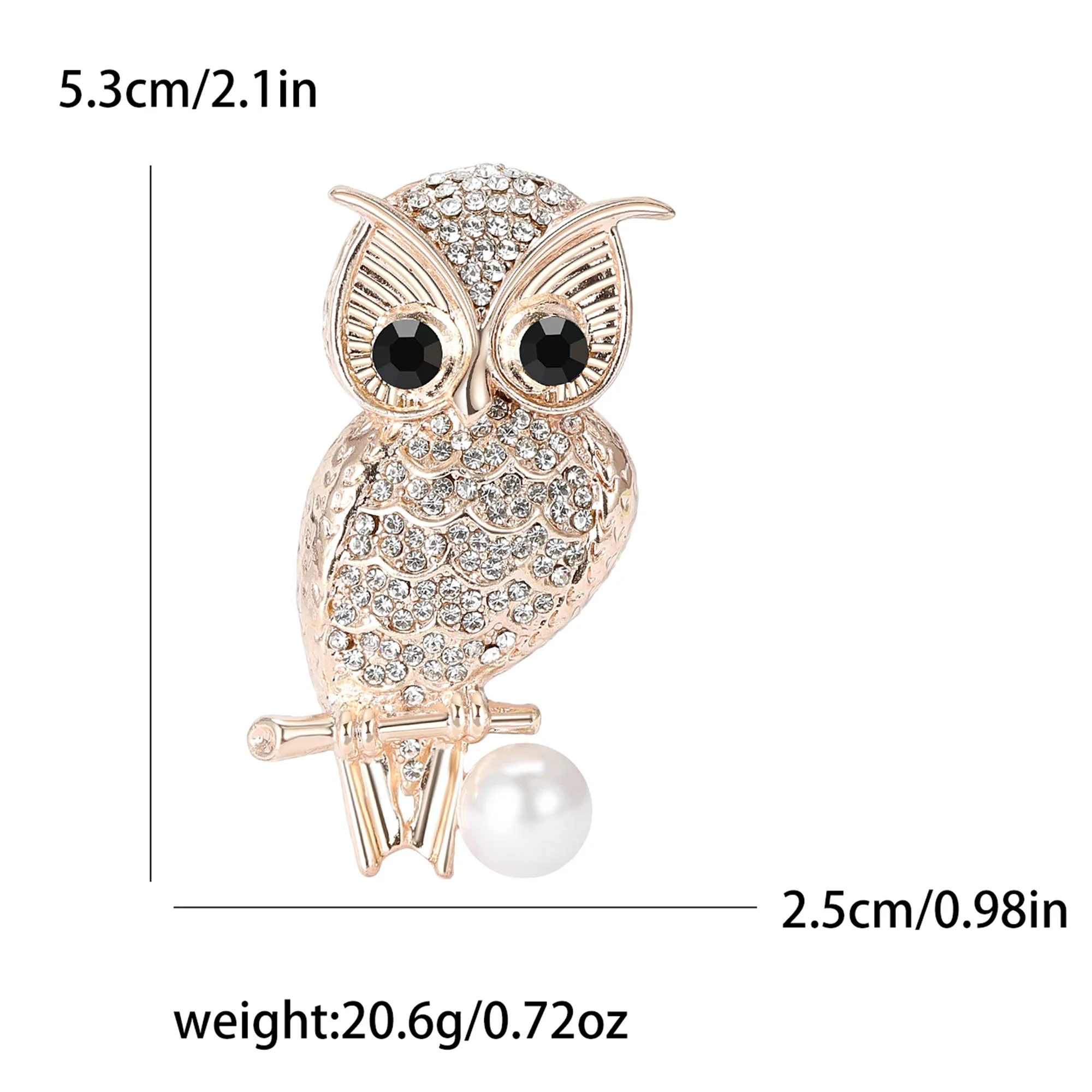 Trendy Strass Uil Broches Voor Vrouwen Unisex Dieren Spelden 2 Kleuren Beschikbaar Casual Party Accessoires Geschenken