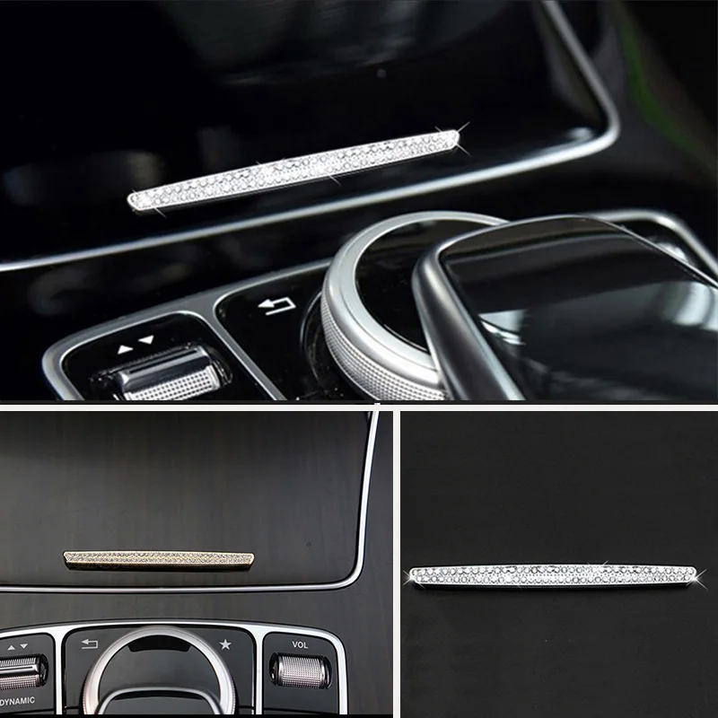 

Crystal Style Center Cup Holder Panel Cover Trim Car Interior Accessories For Mercedes-Benz C E GLC Class W213 X253 W205 15-19