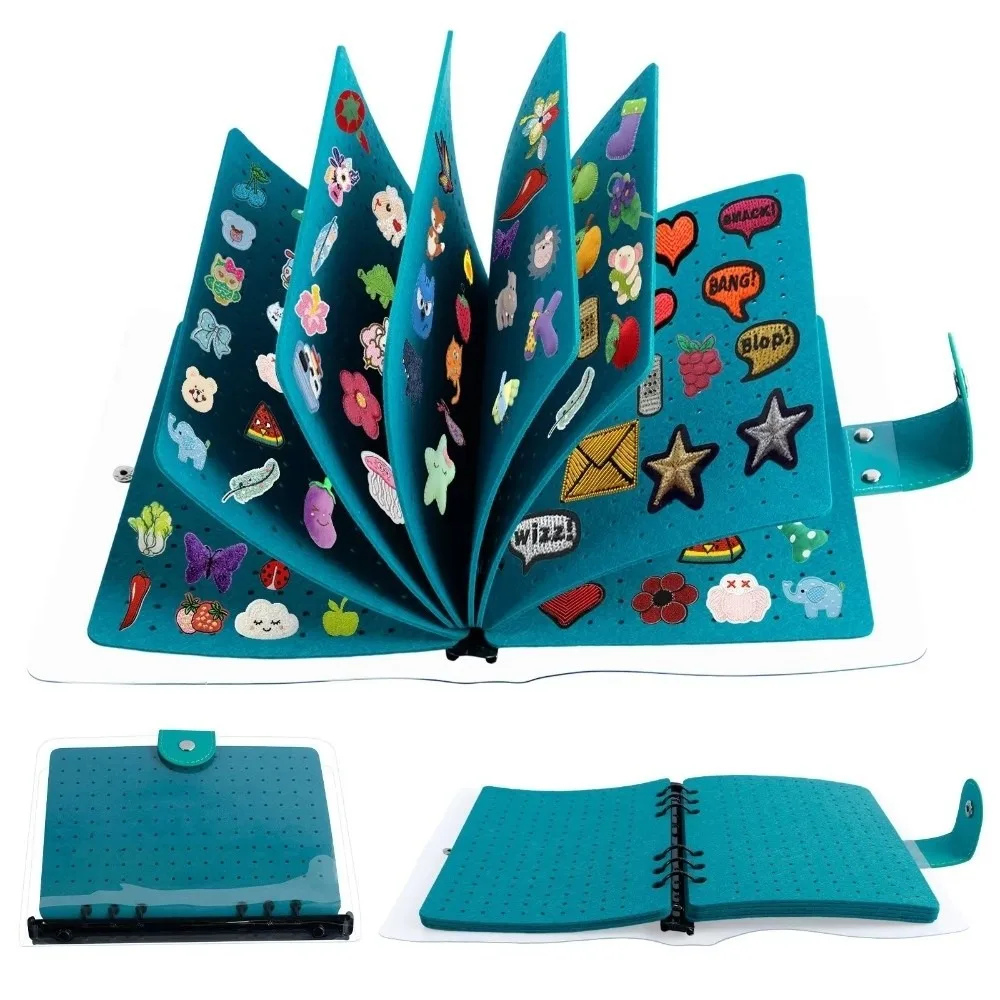 8 Pages Felt Brooch Storage Book Dust-proof Space Saving Badge Charms Organizer Creative DIY Badges Collection Book