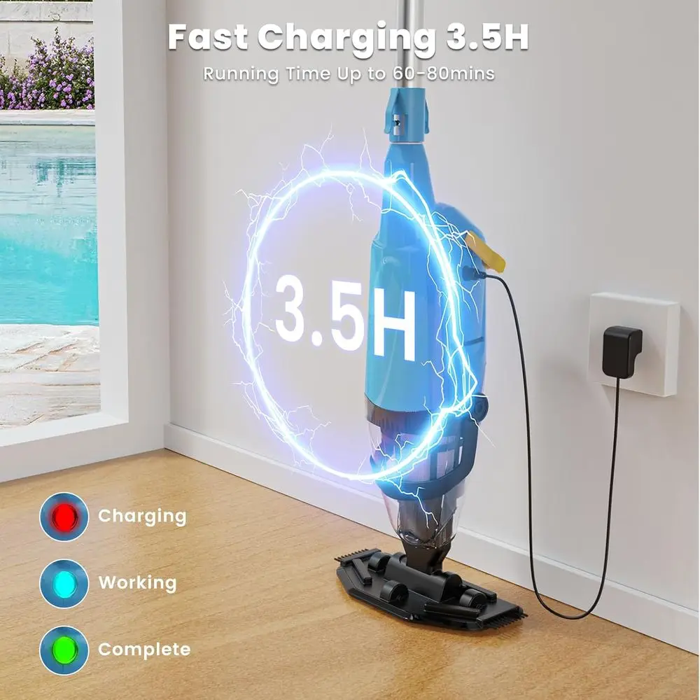 Aspirapolvere wireless per piscina fuori terra: ricaricabile, di lunga durata, efficiente per la rimozione di sabbia e detriti