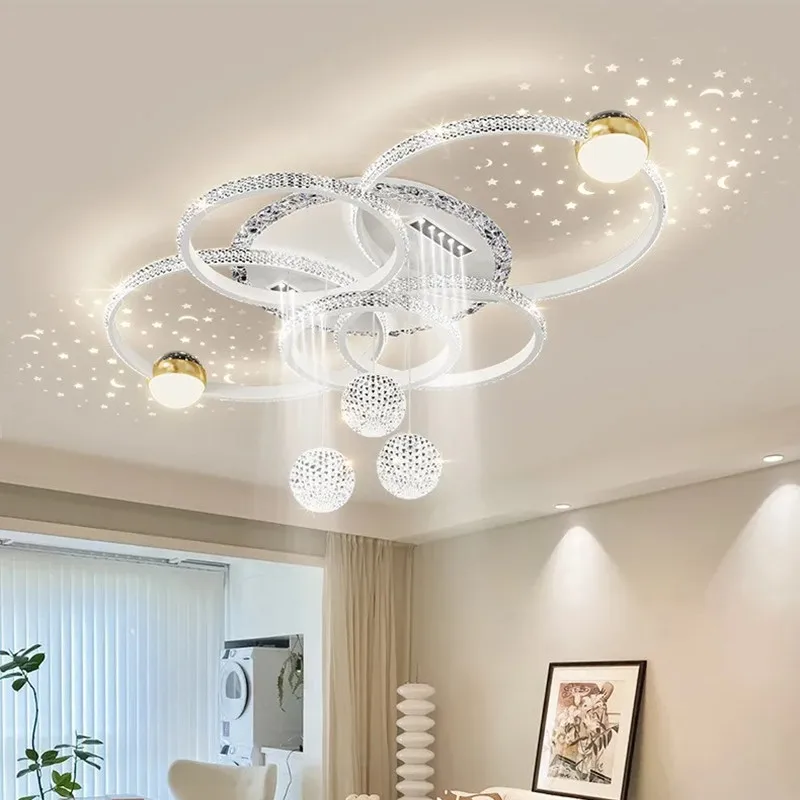 Modern Minimalist LED Restaurant Ceiling Lamp Creative Starry Sky Ring Living Room Lights Bedroom Chandelier Lighting Luminaires