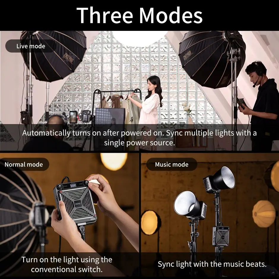 Imagem -06 - Zhiyun Molus-cob Led Video Light Fotografia Iluminação para Fotos Vídeo em Estúdio Fotografia ao ar Livre G200 200w 2700k6500k