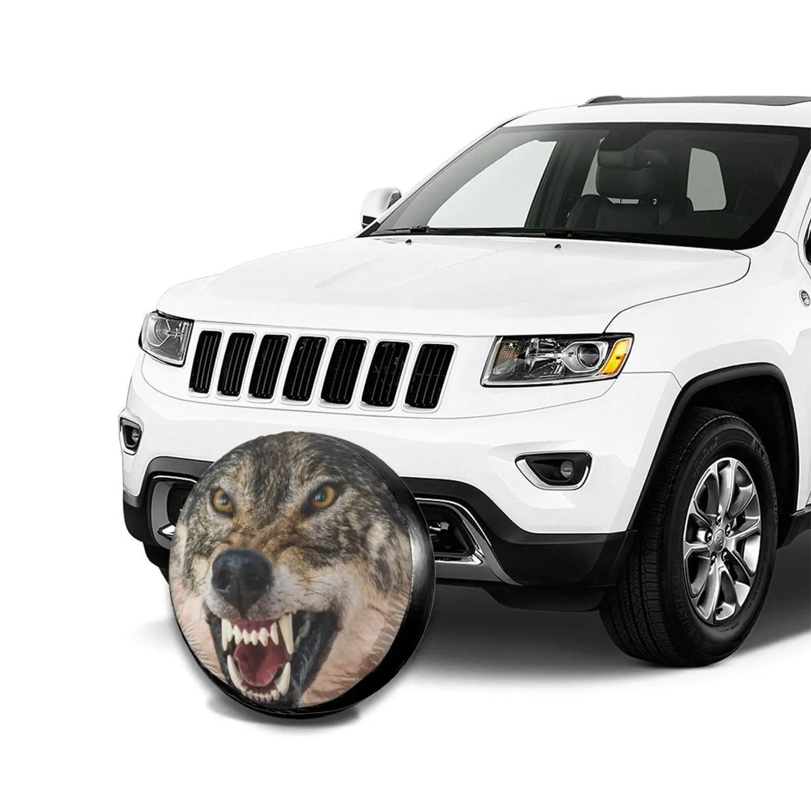 Wolf,3D Printed Wolf Spare Tire Cover Waterproof Dust-Proof UV Sun Wheel Tire Cover Fit For Jeep,Trailer