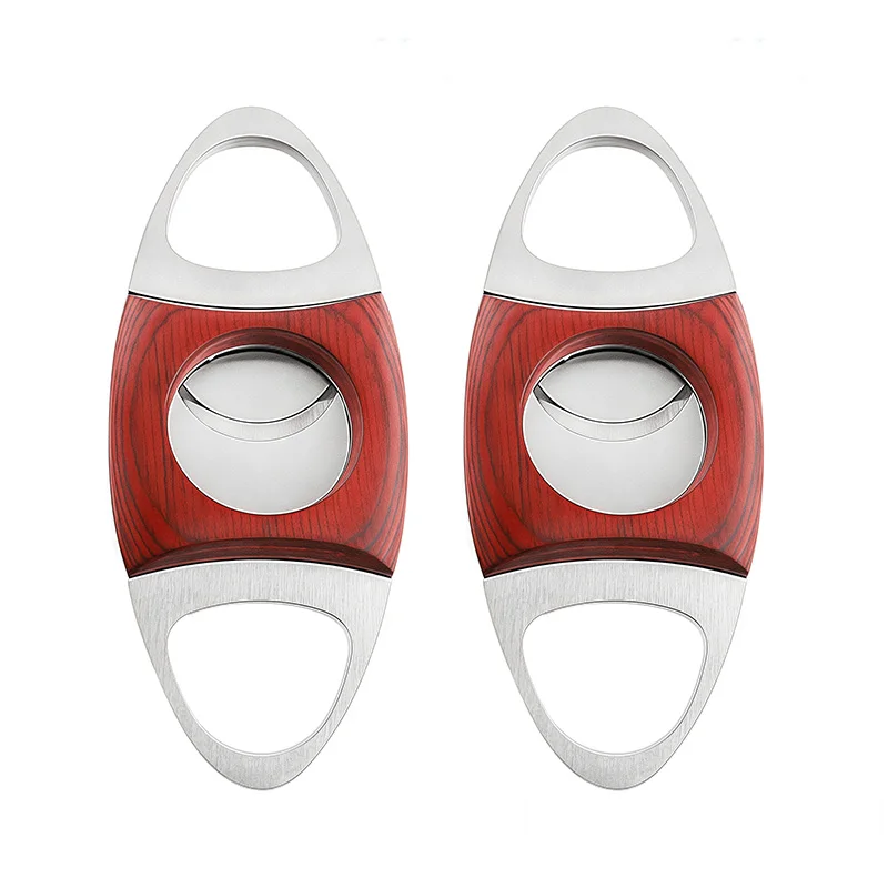 

Stainless Steel Sharp Cutter with Mahogany Trim, Portable Outdoor Sharp Blade, Red Cigarette Accessories, 93mm x 38mm