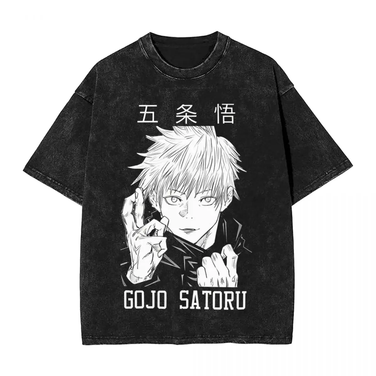 Anime Grappige Satoru Gojo Jujutsu Kaisen T Shirts Washed Short Sleeve Harajuku T-Shirt for Men Women Tops Summer Tee Shirt