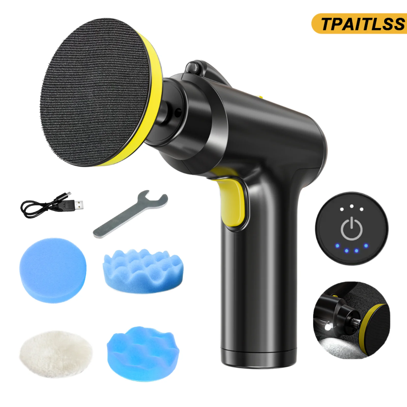 Cordless Wireless Electric Mini Multifunctional Hand-held Battery Car Buffer Polishing Machine