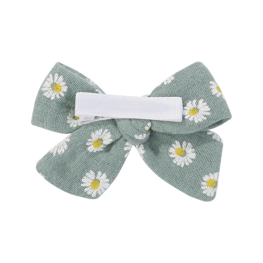 2Pcs/Set New Wrapped Bow Kids Hairpin Soft Cotton Hair Clips Baby Toddler Cute Printed Bowknot Handmade Hair Accessories