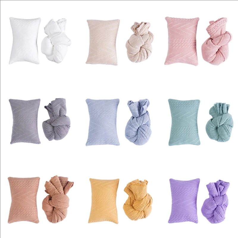 Almohada envolvente para recién nacido, accesorios de fotografía infantil, envolturas estirables para sesión de fotos, 2 unids/set