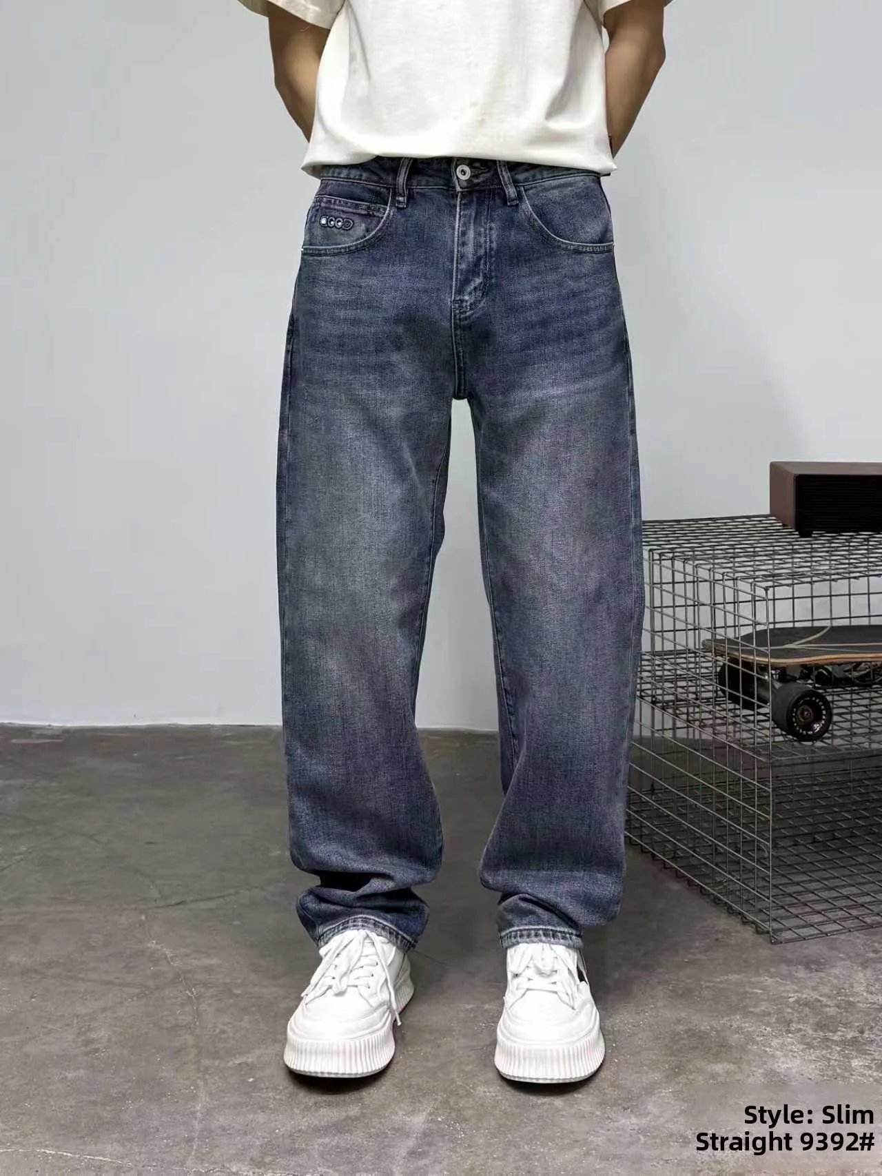 

Мужские джинсы в стиле ретро-американский вейд, модные прямые брюки для повседневной носки, весна 2026, молодежные, повседневные, прямого кроя