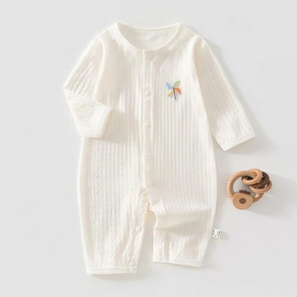 Baby Boy Romper Long Sleeve Summer Thin Baby Girl Boutique Clothes Solid Color Newborn Infant Jumpsuit Hot Sale