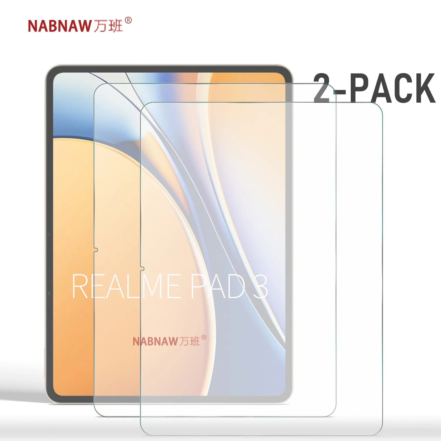 

2-Pieces Clear Tempered Glass Film For Realme Pad 3 11.61 HD Screen Protector Anti-Scratch 9H Easy To Install