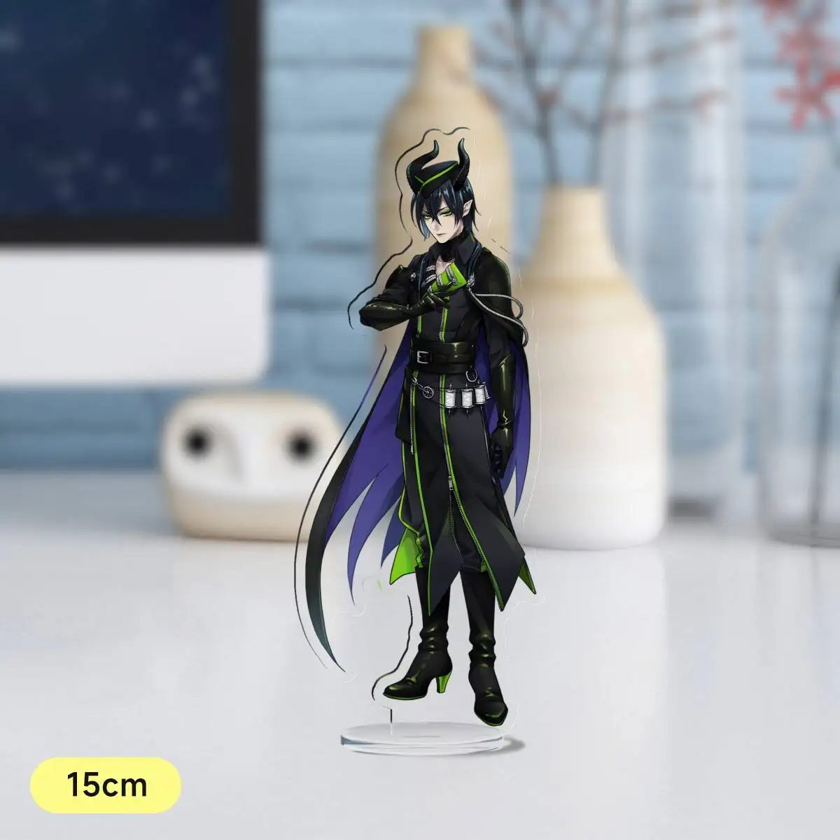 15CM Twisted Wonderland Acrylic Figure Stand Model Plate Desk Decor Cosplay Azul Leona Jade Floyd Xmas Keychains