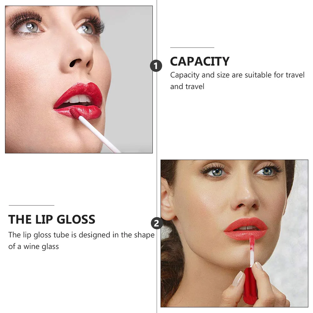 

24Pcs Wine Glass Style Empty Lip Gloss Tube Refillable Plastic Container DIY Lip Color Packing Travel Portable Lips