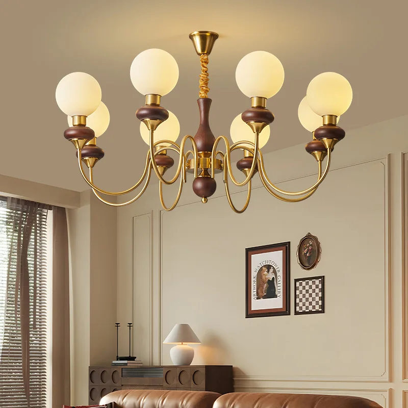 

Retro Walnut Colored LED Ceiling Light Suitable for Loft Bedrooms Living Rooms Pendant Lights Indoor Home Design Glossy Lighting