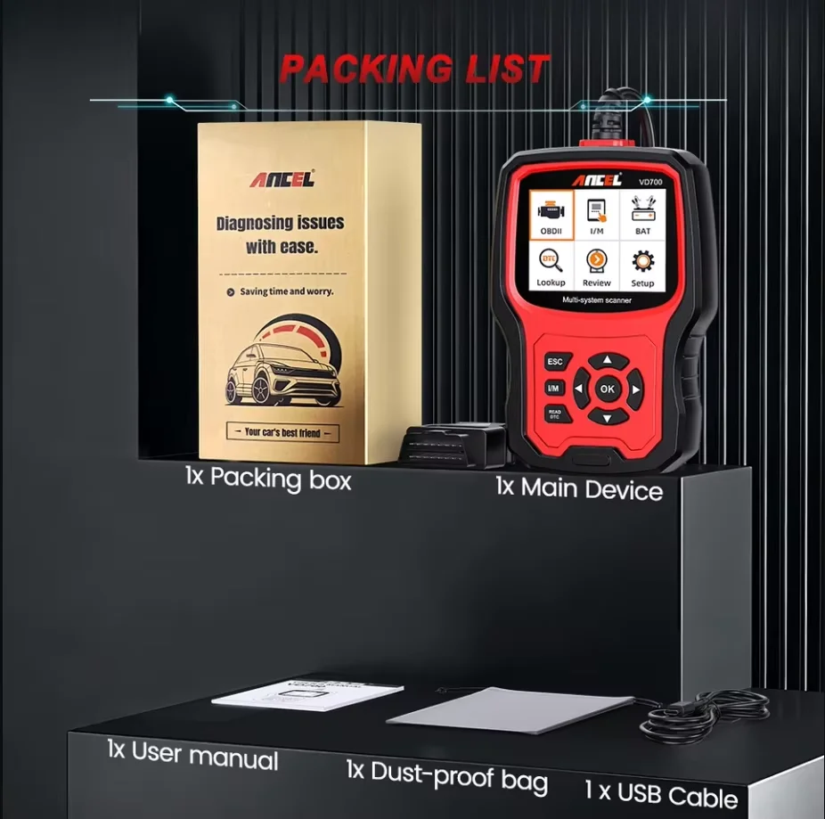 ANCEL VD700 OBD2 Scanner für VW, Audi, Seat, Skoda, Öl, EPB, ABS, SAS, TPMS, Vollsystem-Codeleser, Diagnose-Scan-Tool – Detail 10
