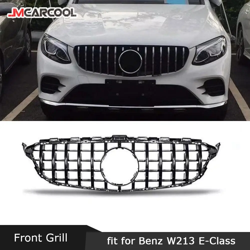 

ABS Front Bumper Mesh Grill Facelift Cover for Mercedes Benz W213 C238 E200 E250 E300 E320 E350 AMG 2016-2019 GT style Grille