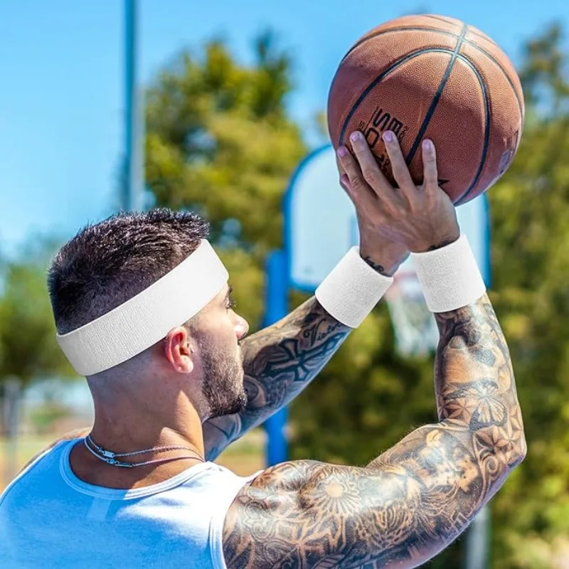 Men Sports Headband Fitness Hair Bands for Woman Hair Wrap Brace Elastic Cycling Yoga Running Exercising Sweatband Headwear