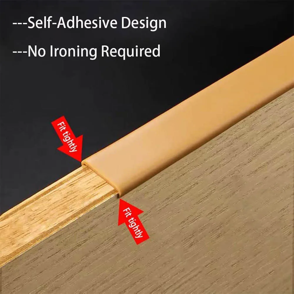 U-Shape Edge Banding Self Adhesive Veneer Edging TPE Flexible Furniture Edge Protector for Cabinet Repair Furniture Restoration