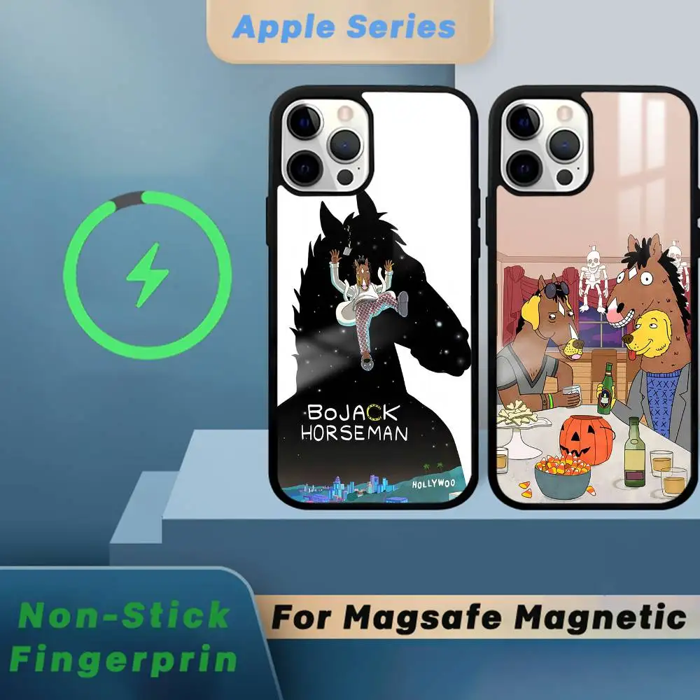 B-ボージャック・ホースマン iPhoneケース MagSafe対応 磁気式 iPhone 16 15 14 13 12 11 Pro Plus Max Mini ワイヤレス充電対応 スマホケース