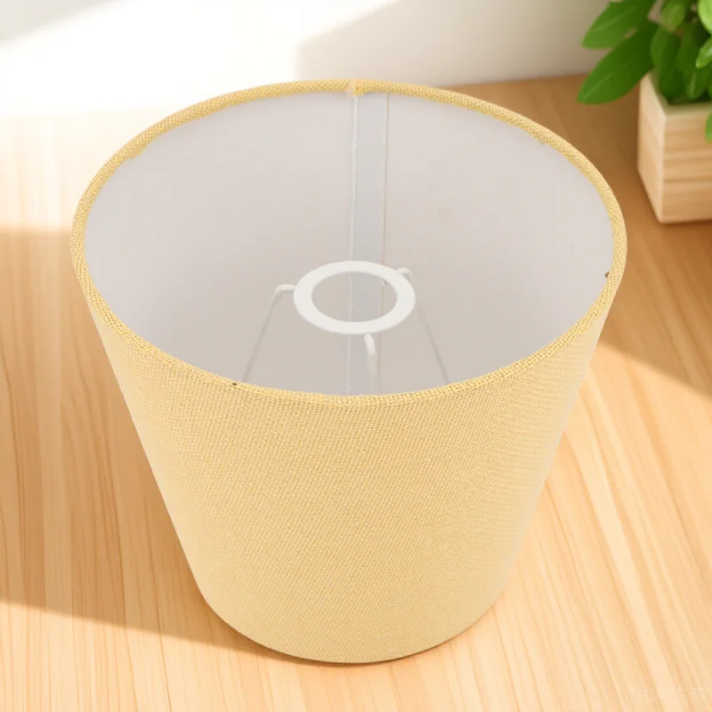

Barrel Shade Drum 14Cm Cloth Iron E14 Socket Sturdy Vintage Table Lamp Cover For Home Hotel Bedroom Study Use Cone Round