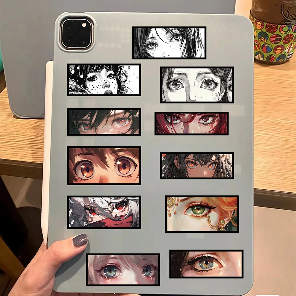 10/30/50PCS Cool Anime Girl Eyes Stickers Cartoon decalcomanie fai da te telefono bagagli frigorifero bici casco adesivo giocattolo regalo