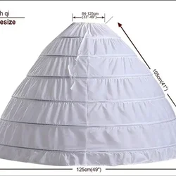 Menor preço acessórios de casamento underskirt branco feminino anáguas 6 camadas anel de aço desenhar corda vincular