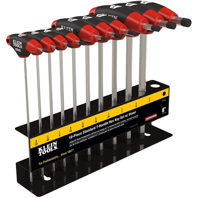 

T-Handle Hex Key Set, 10-Piece SAE Allen Wrench Set with 6-Inch Blades and Stand