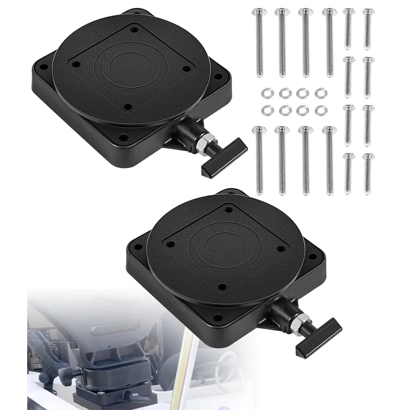 2207003 Low-Profile Swivel Downrigger Mounting Base For Cannon Downriggers, 360° Rotating Base with 16 Locking Positions -2 PCS