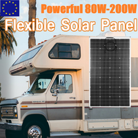 Powerful 200W 120W 100W 80W Flexible Solar Panel Kit Complete 18V 12V Solar Panels PV Connecter Solar Battery Power Bank RV Boat