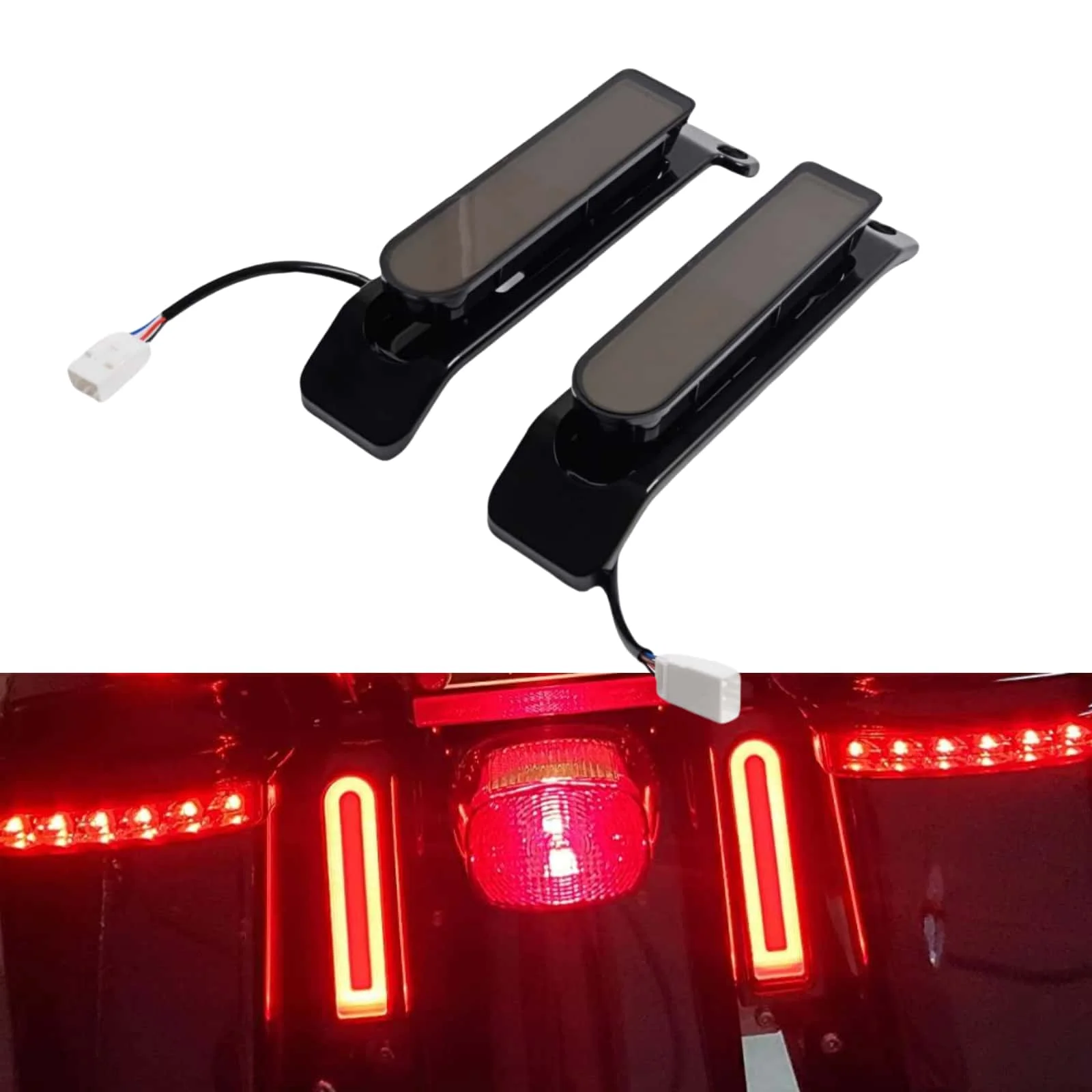 

Задняя седельная сумка для мотоцикла, светодиодный светильник поворота тормоза для Harley Touring Electra Glide Ultra Limited Road King Road Glide 2014-2024