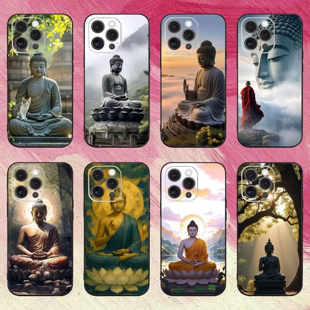 

Shakyamuni Buddha Phone Case For iPhone17,16,15,14,13,12,11 Plus,Pro Max Soft Black Cover