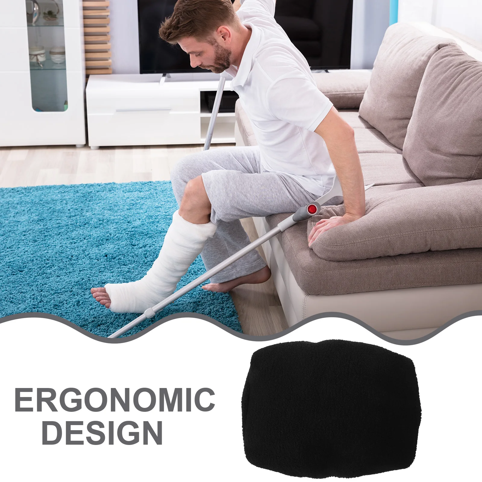 

Knee Scooter Pad Cover Black Cushion for Walker Adult Shock Absorption Ergonomic Design Mobility Aid Supplies