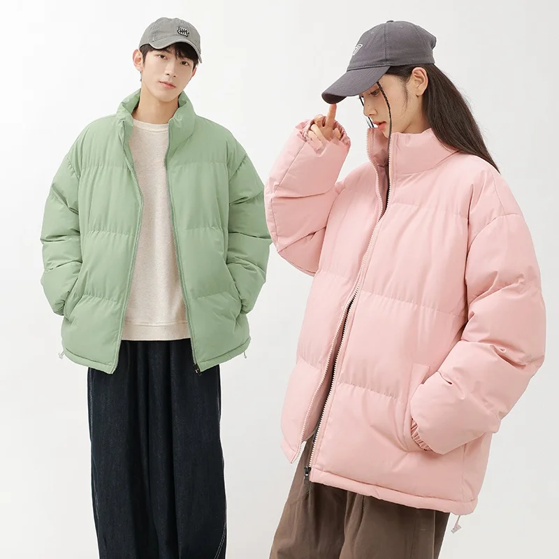 سترة قطنية جديدة سميكة بياقة عالية للجنسين، ملابس خارجية دافئة للخريف والشتاء، لون نقي متعدد الاستخدامات بأسلوب شبابي عصري لل... #4