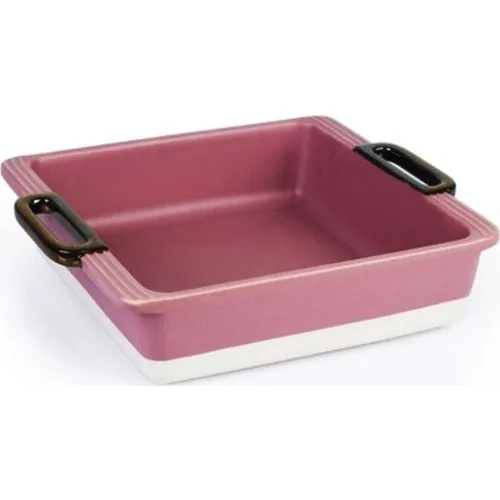 Acar – plat de cuisson carré en céramique, 24 cm, rose