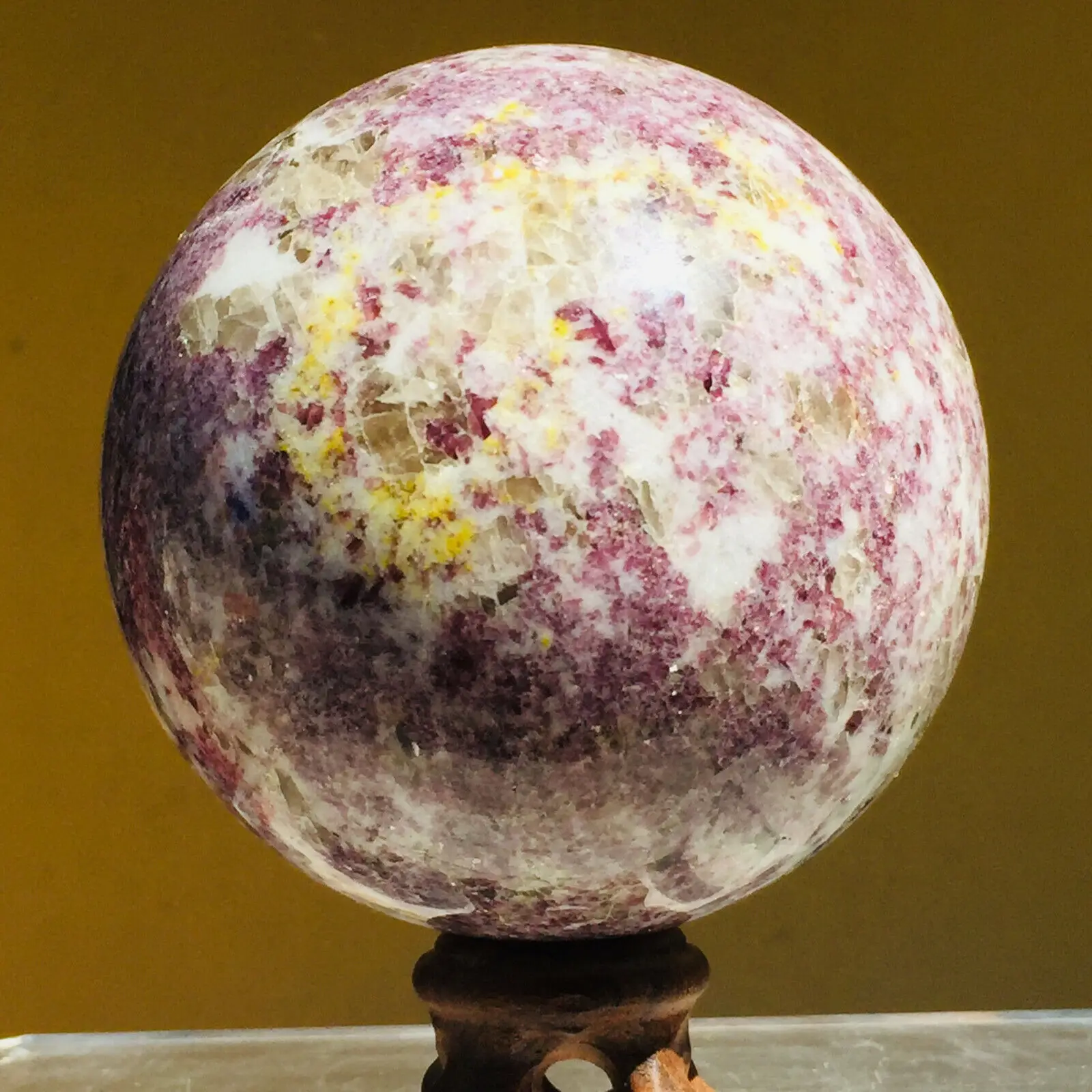 

Natural Beautiful Pink Plum Blossom Tourmaline Rock Crystal Ball