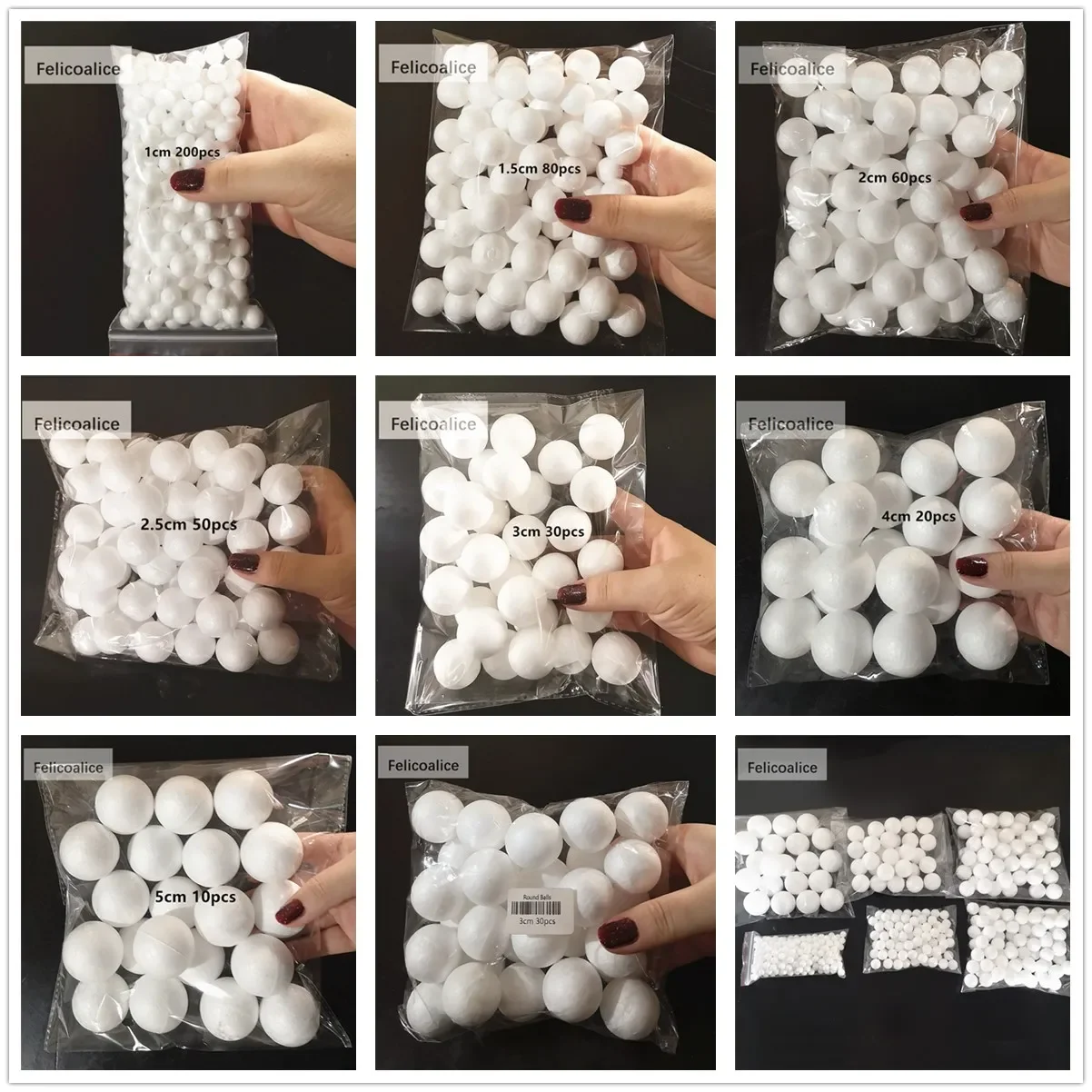 Modelling Polystyrene Styrofoam White Foam Round Spheres Crafts DIY Party Wedding Ball Decoration Supplies