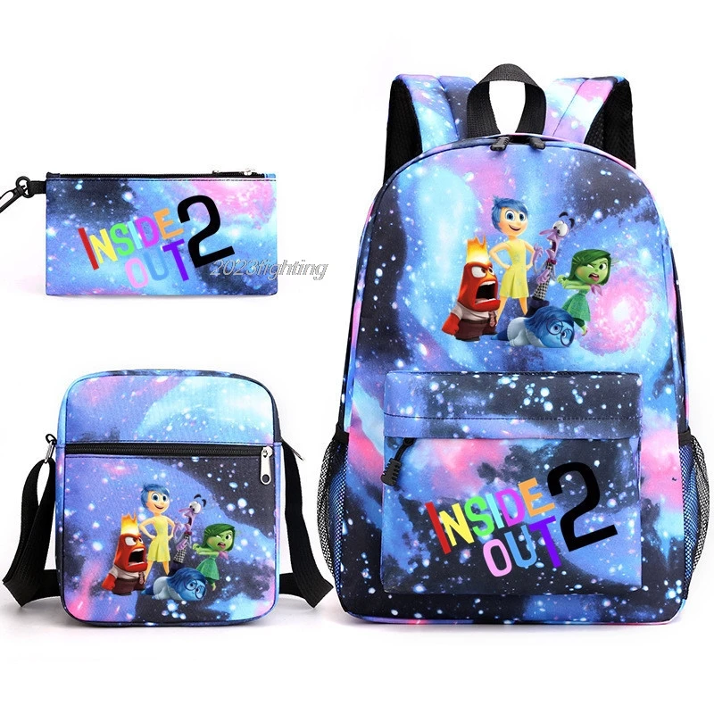 

3pcs inside out Backpack boys Girls High School Student Capacity Backpack Bags Teens Laptop Mochilas With Shoulder Bags