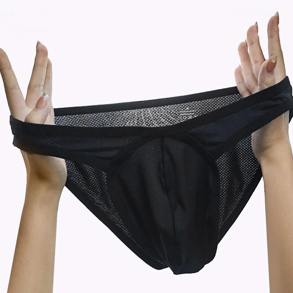 Breathable Men\\\'s Underpants with Pouch Design Low Waist Comfortable Briefs Stress Relief Nylon Spandex Blend Fabric