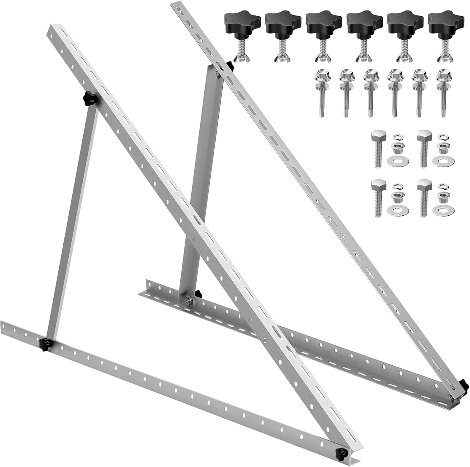 RVPOZWER 4-teiliges Set Verstellbare Solarmodul-Halterung 45 Zoll/47 Zoll mit Klappbaren Neigungsverstellbaren Beinen für Dachmontage an Autarken Wohnmobilen und Booten