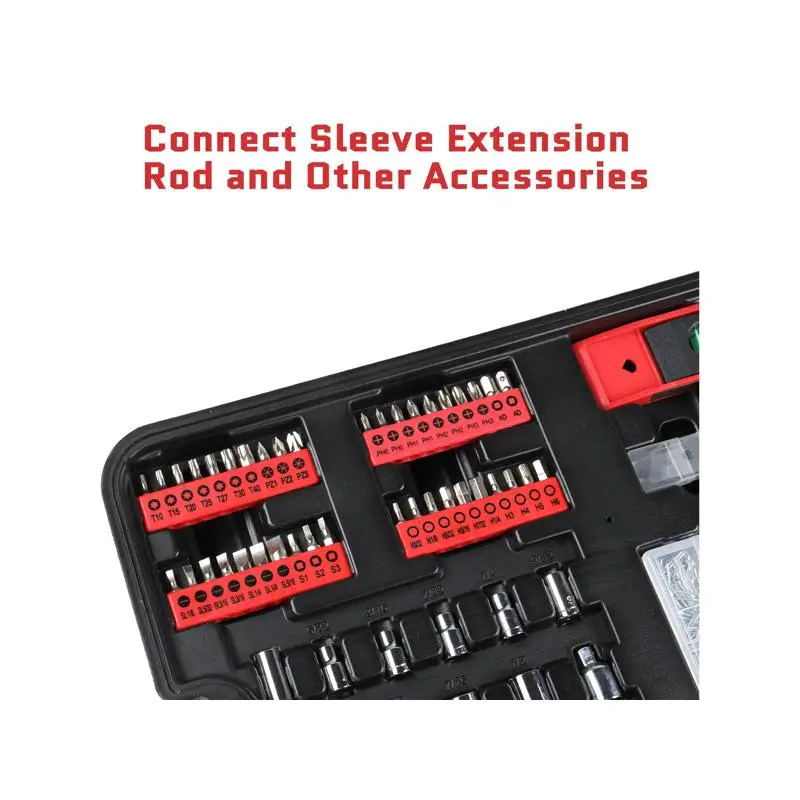 Set Peralatan Rumah Tangga 599-Piece, Kit Perbaikan Mobil dengan Kotak Peralatan Beroda, Peralatan Mekanik & Bor Tanpa Kabel 21V