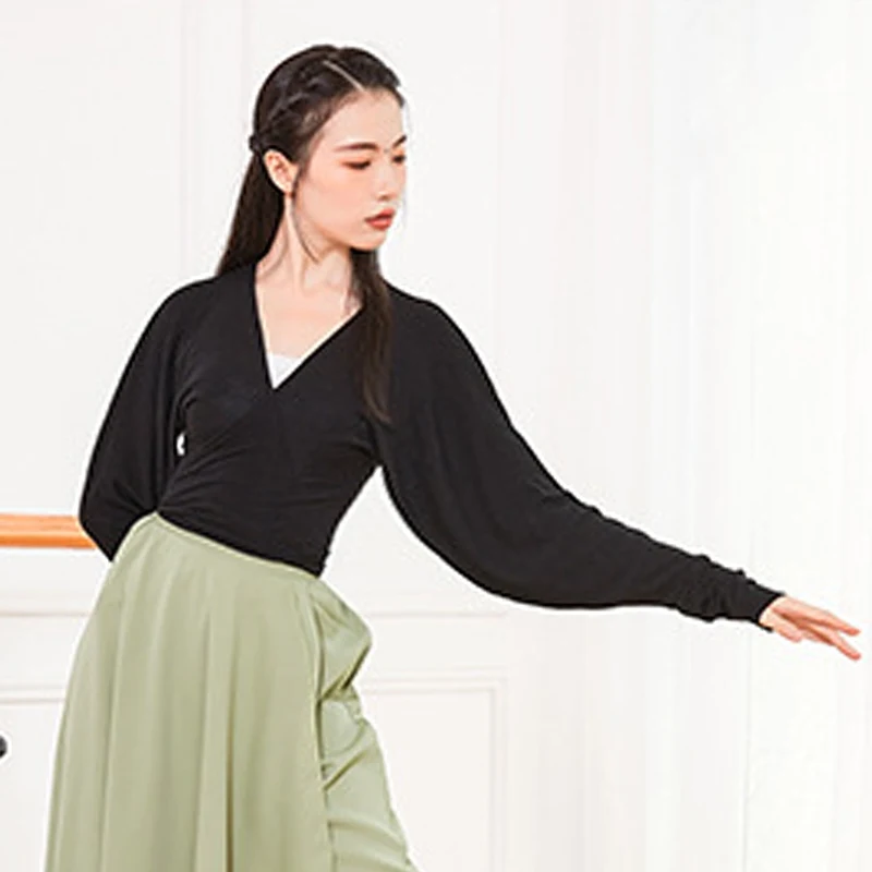 Vêtements d'entraînement de danse latine pour femmes, haut à bretelles à manches longues, vêtements de performance latine pour adultes, Chacha Régions ba Tango, nouveau, DQL8788