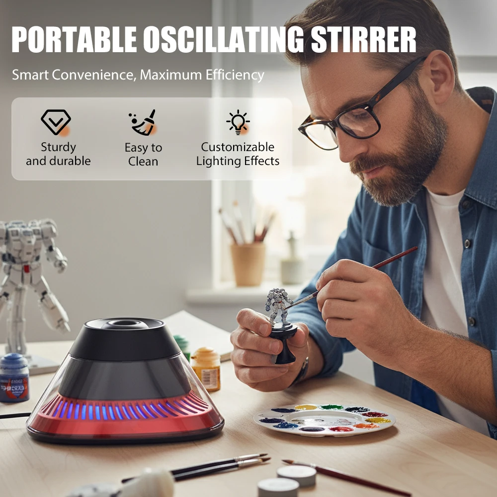 

Портативная осциллирующая мешалка, макс. 3200 об/мин для модели Gundam, инструменты для шейкера для краски, смеситель для краски TYPE-C, приложение для управления, хобби, проект «сделай сам»