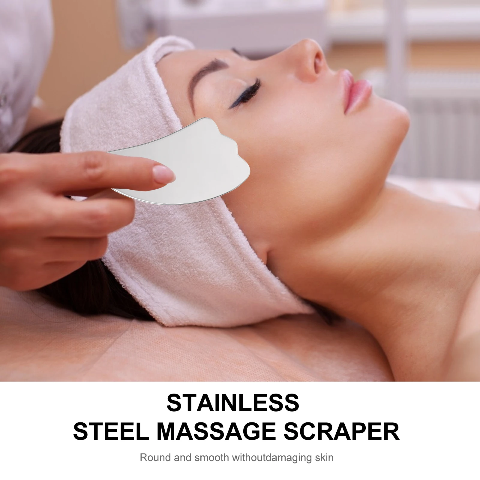 

1pc Facial Massage Gua Board Stainless Steel Scraper Durable Practical Gift Women Facial Body Massaging Tool Skincare