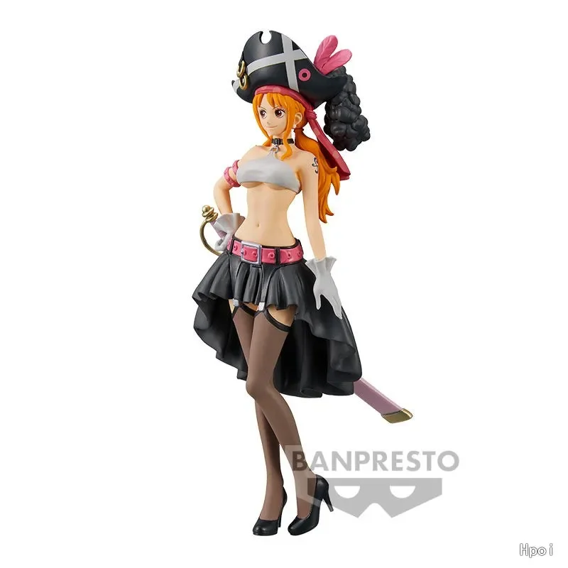 19CM Anime jednoczęściowa figurka Nami czarne ubrania jednoczęściowe z filmu czerwone seksowne dziewczyny figurka PVC zabawka-model do